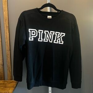 VICTORIA’S SECRET Pink EVERYDAY LOUNGE CAMPUS CREW Size S Black L/S Sweatshirt